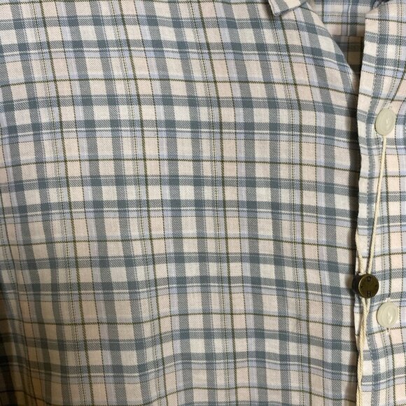 Duck Head Plaid Twill 662 Peach Blush Button Down Medium Shirt Blue Pink #5 - Picture 4 of 7